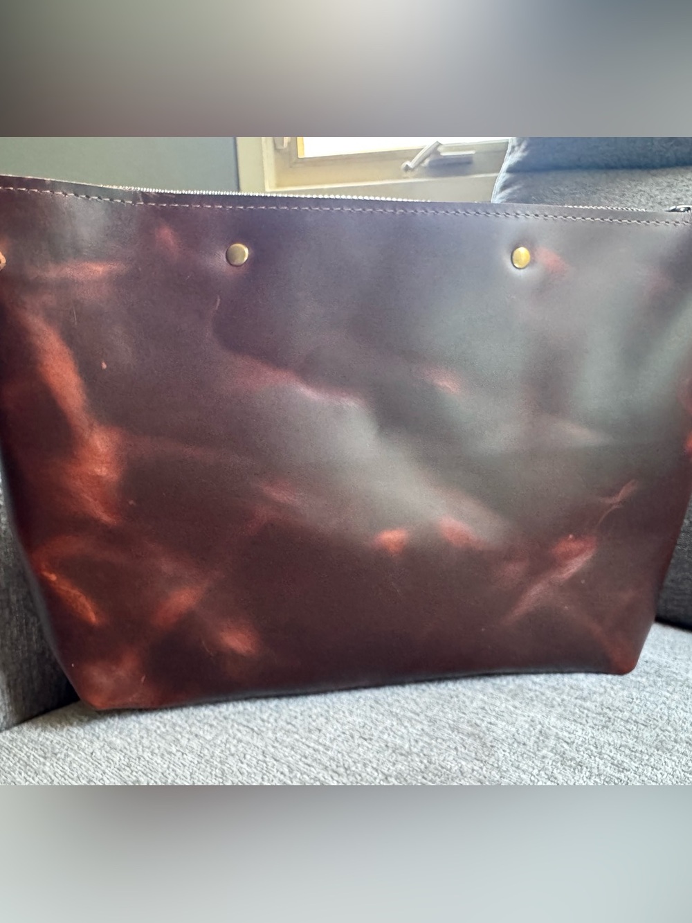 Genuine Leather Unique Mountainview Shoulder Bag by in blue - Picture 6 of 7
